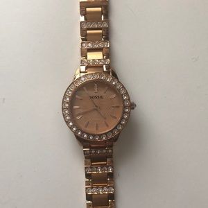 Rose gold fossil watch